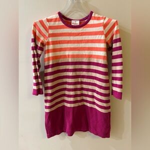 Hanna‎ Andersson Striped Pink and Orange Dress 100% cotton kids clothing